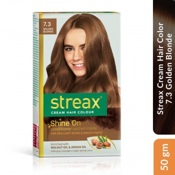Streax Cream Hair Color 7.3 Golden Blonde, 50 gm